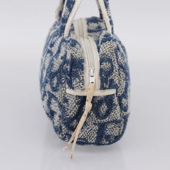 Christian Dior Trotter Canvas Hand Bag pile Blue Auth 205261