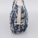 Christian Dior Trotter Canvas Hand Bag pile Blue Auth 205261-4