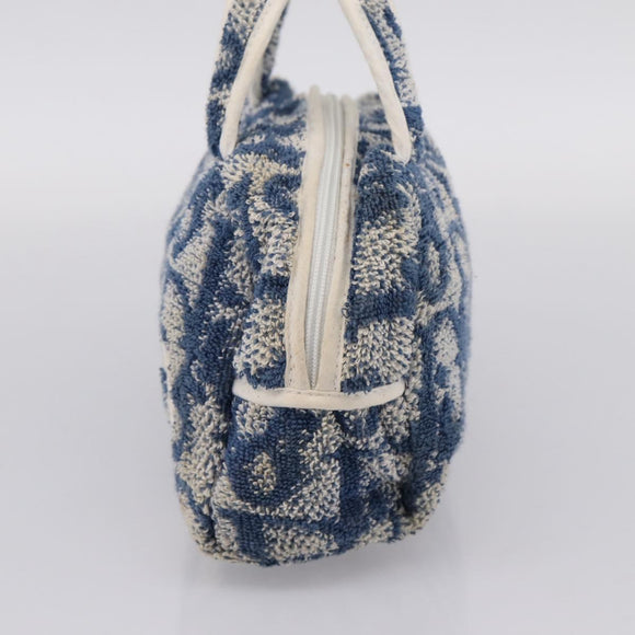 Christian Dior Trotter Canvas Hand Bag pile Blue Auth 205261