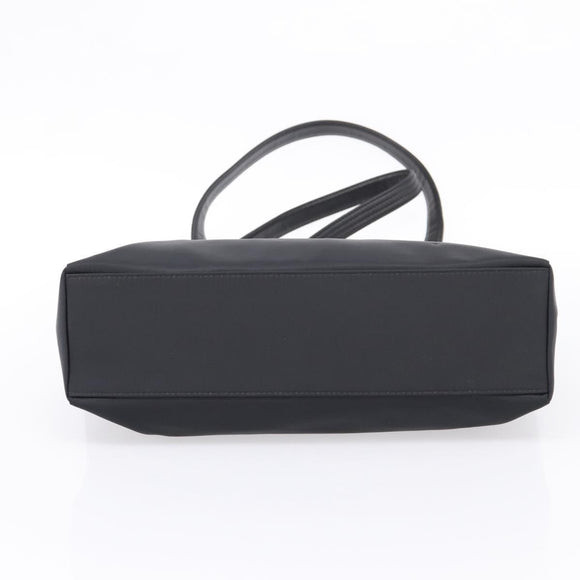 VERSACE Shoulder Bag Nylon Leather Black Gold Auth 205264
