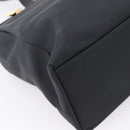 VERSACE Shoulder Bag Nylon Leather Black Gold Auth 205264-17