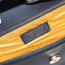 VERSACE Shoulder Bag Nylon Leather Black Gold Auth 205264-18