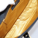 VERSACE Shoulder Bag Nylon Leather Black Gold Auth 205264-12