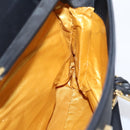 VERSACE Shoulder Bag Nylon Leather Black Gold Auth 205264-19