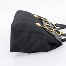 VERSACE Shoulder Bag Nylon Leather Black Gold Auth 205264-4