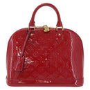 LOUIS VUITTON Monogram Vernis Alma PM Bag Rose Andian M91770 LV Auth 205266V-13