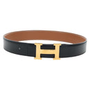 HERMES Constance H belt Belt Leather 65 Black Auth 205267M-1
