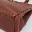 Salvatore Ferragamo Vala Tote Bag Leather Brown Gold Auth 205268-9
