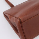 Salvatore Ferragamo Vala Tote Bag Leather Brown Gold Auth 205268-17