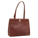 Salvatore Ferragamo Vala Tote Bag Leather Brown Gold Auth 205268-1