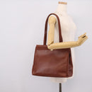 Salvatore Ferragamo Vala Tote Bag Leather Brown Gold Auth 205268-23