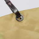FENDI Tote Bag Nylon Beige Silver Auth 205270-18
