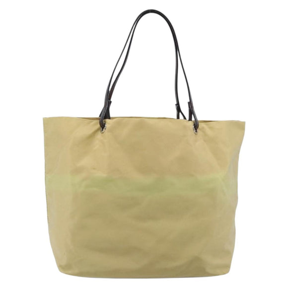 FENDI Tote Bag Nylon Beige Silver Auth 205270