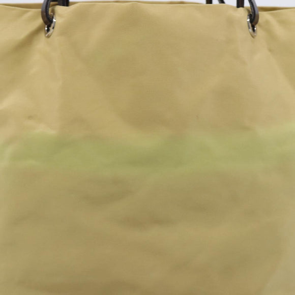 FENDI Tote Bag Nylon Beige Silver Auth 205270