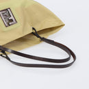 FENDI Tote Bag Nylon Beige Silver Auth 205270-8