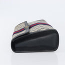 GUCCI GG Supreme Sherry Line Bag PVC Leather Navy Gold 89 01 007 Auth 205280-4
