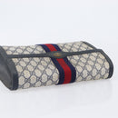 GUCCI GG Supreme Sherry Line Bag PVC Leather Navy Gold 89 01 007 Auth 205280-5