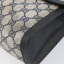 GUCCI GG Supreme Sherry Line Bag PVC Leather Navy Gold 89 01 007 Auth 205280-14