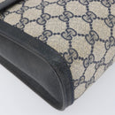 GUCCI GG Supreme Sherry Line Bag PVC Leather Navy Gold 89 01 007 Auth 205280-15