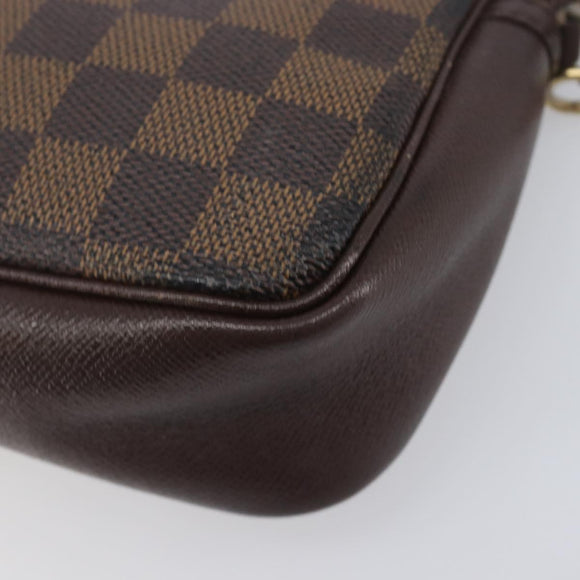 LOUIS VUITTON Damier Ebene Trousse Makeup Pouch N51982 LV Auth 205283A