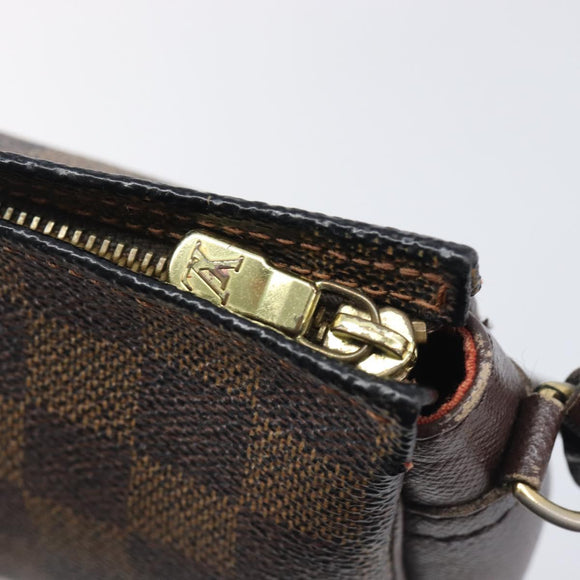LOUIS VUITTON Damier Ebene Trousse Makeup Pouch N51982 LV Auth 205283A