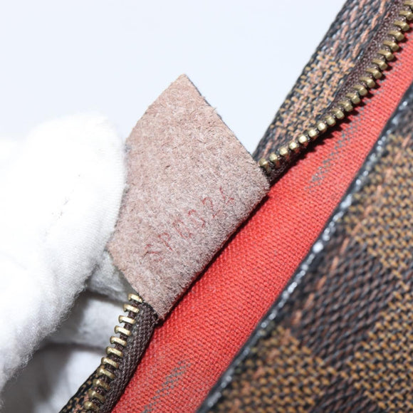 LOUIS VUITTON Damier Ebene Trousse Makeup Pouch N51982 LV Auth 205283A
