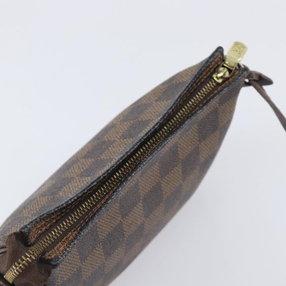 LOUIS VUITTON Damier Ebene Trousse Makeup Pouch N51982 LV Auth 205283A