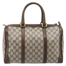 GUCCI GG Supreme Hand Bag PVC Beige Gold Auth 205291A-2