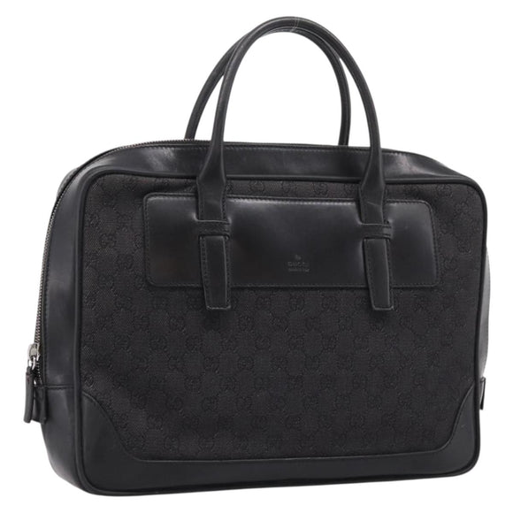 GUCCI GG Supreme Tote Bag Black Silver 101666 Auth 205293