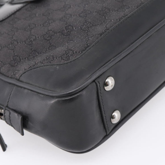 GUCCI GG Supreme Tote Bag Black Silver 101666 Auth 205293
