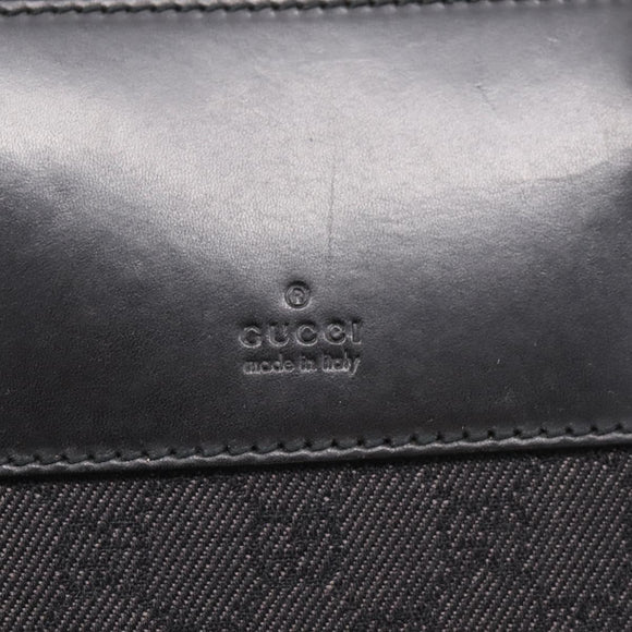 GUCCI GG Supreme Tote Bag Black Silver 101666 Auth 205293