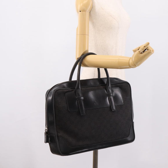 GUCCI GG Supreme Tote Bag Black Silver 101666 Auth 205293