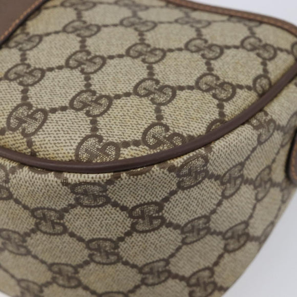 GUCCI GG Supreme Web Sherry Line Bag PVC Beige Gold 89 02 032 Auth 205295