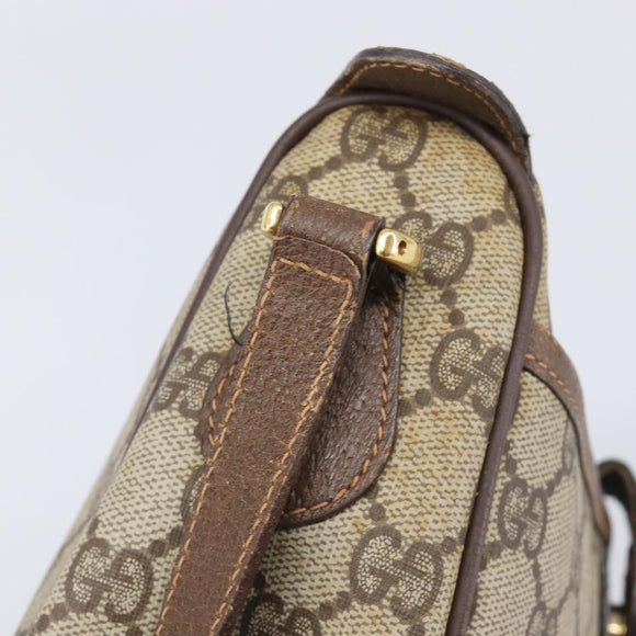 GUCCI GG Supreme Web Sherry Line Bag PVC Beige Gold 89 02 032 Auth 205295
