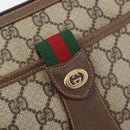 GUCCI GG Supreme Web Sherry Line Bag PVC Beige Gold 89 02 032 Auth 205295-20