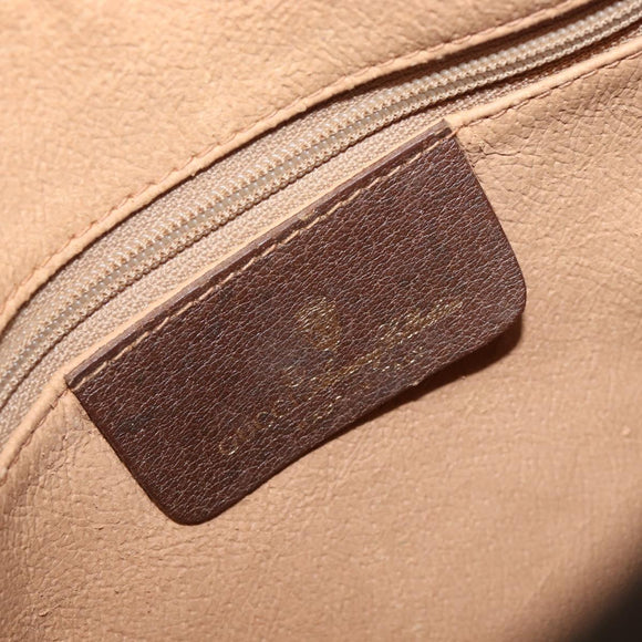 GUCCI GG Supreme Web Sherry Line Bag PVC Beige Gold 89 02 032 Auth 205295