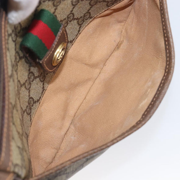 GUCCI GG Supreme Web Sherry Line Bag PVC Beige Gold 89 02 032 Auth 205295
