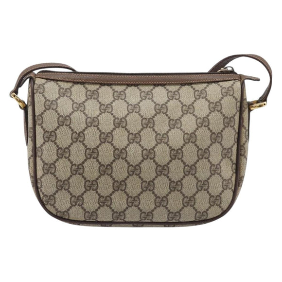 GUCCI GG Supreme Web Sherry Line Bag PVC Beige Gold 89 02 032 Auth 205295