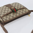 GUCCI GG Supreme Web Sherry Line Bag PVC Beige Gold 89 02 032 Auth 205295-6