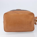 CELINE Macadam Canvas Shoulder Bag PVC Leather Brown Gold Auth 205298V-5