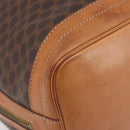 CELINE Macadam Canvas Shoulder Bag PVC Leather Brown Gold Auth 205298V-16