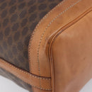 CELINE Macadam Canvas Shoulder Bag PVC Leather Brown Gold Auth 205298V-18