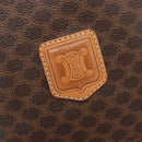 CELINE Macadam Canvas Shoulder Bag PVC Leather Brown Gold Auth 205298V-21