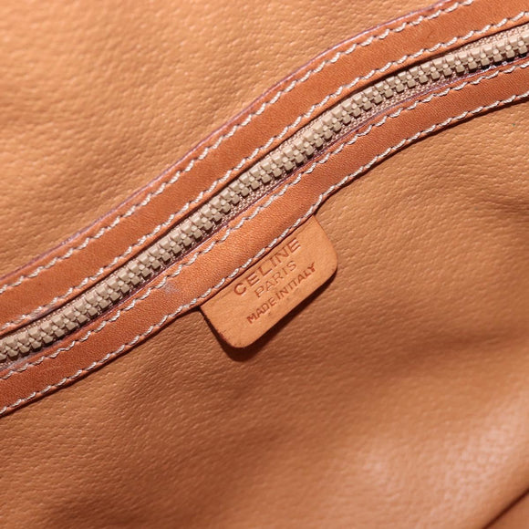 CELINE Macadam Canvas Shoulder Bag PVC Leather Brown Gold Auth 205298V
