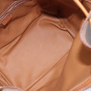 CELINE Macadam Canvas Shoulder Bag PVC Leather Brown Gold Auth 205298V-11