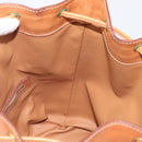 CELINE Macadam Canvas Shoulder Bag PVC Leather Brown Gold Auth 205298V-23