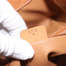 CELINE Macadam Canvas Shoulder Bag PVC Leather Brown Gold Auth 205298V-12