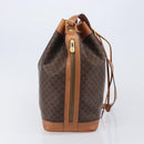 CELINE Macadam Canvas Shoulder Bag PVC Leather Brown Gold Auth 205298V-4