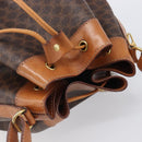 CELINE Macadam Canvas Shoulder Bag PVC Leather Brown Gold Auth 205298V-6