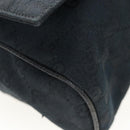 GUCCI GG Canvas Shoulder Bag Black Silver 146236 Auth 205299V-16